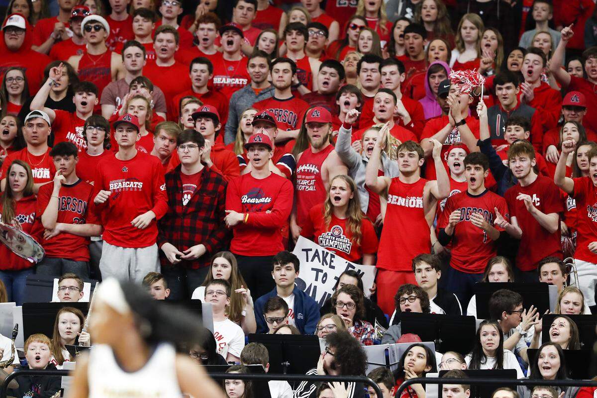 Anderson County students filled the stands at Rupp Arena during their school’s 40-37 win over Franklin County in the opening round of the Sweet 16 on Wednesday night.