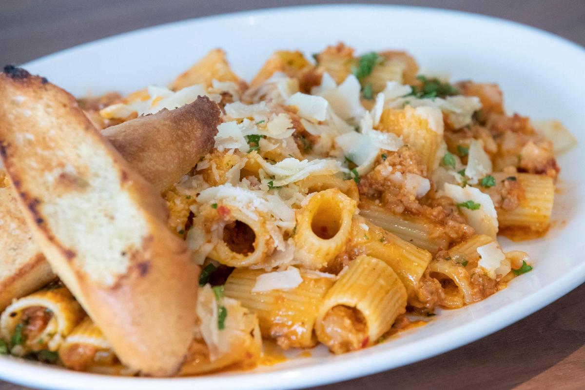 Bolognese rigatoni, with pork salami bacon ragout, at Bella Cafe & Grille at 890 E. High St. in Lexington.