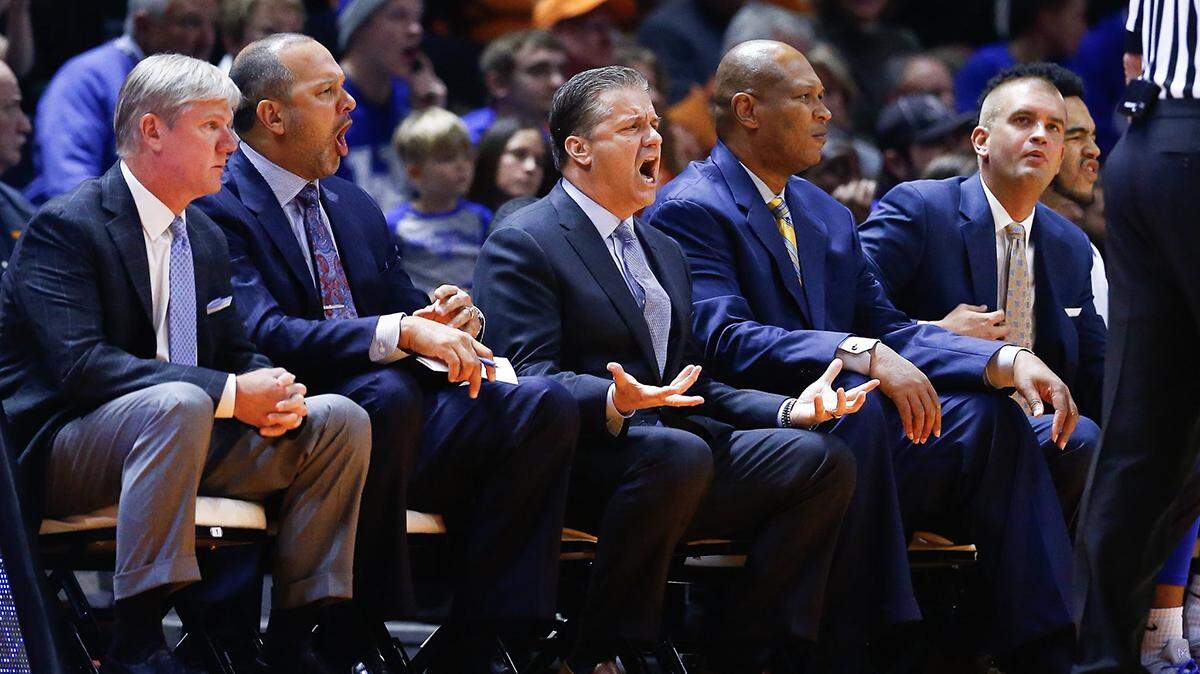 John Calipari coached Kentucky during its game against Tennessee in Knoxville on Saturday night.
