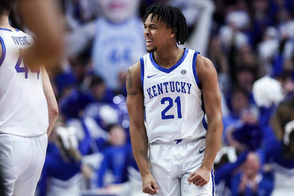 Kentucky guard D.J. Wagner is averaging 12 points and 3.7 assists per game this season.