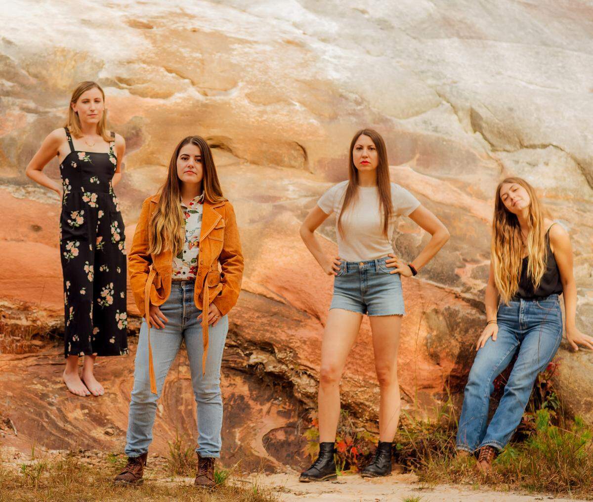 Senora May, second from left, recorded her forthcoming sophomore album with a predominantly female cast of musicians which included from left, Cecilia Wright, Sarah Benn and Chloe Edmonstone.