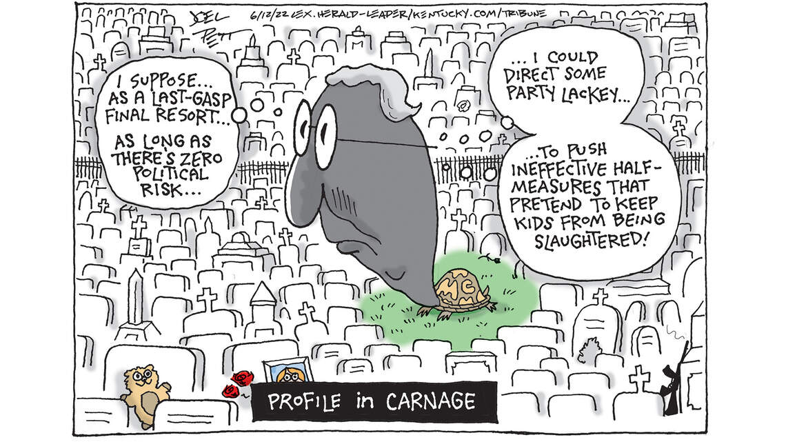 Joel Pett: Mitch’s profile in carnage