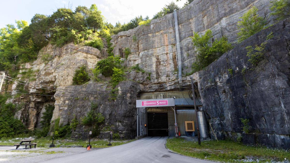 The entrance to Highbridge Springs bottling facility and Kentucky Underground Storage is in a quarry in Wilmore in Jessamine County.