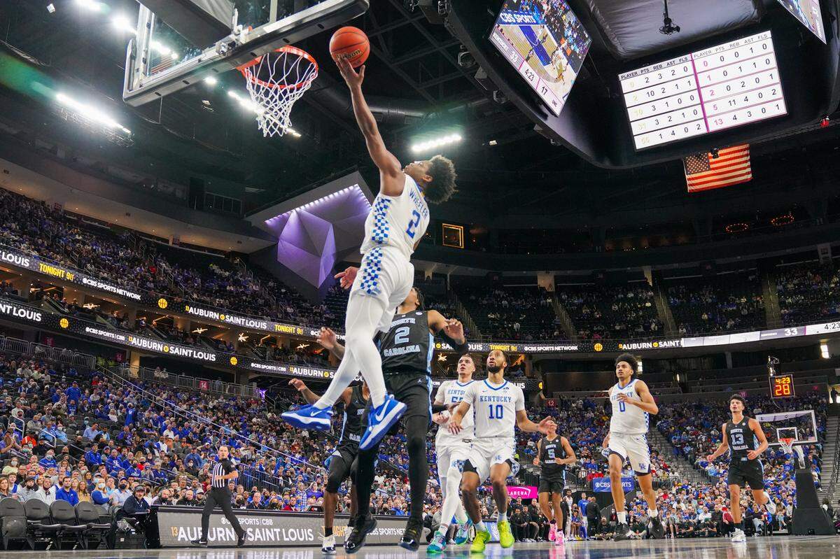 Sahvir Wheeler was 12-for-15 from the field and led Kentucky with 26 points and eight assists in a 98-69 victory against North Carolina in the CBS Sports Classic in Las Vegas on Saturday.