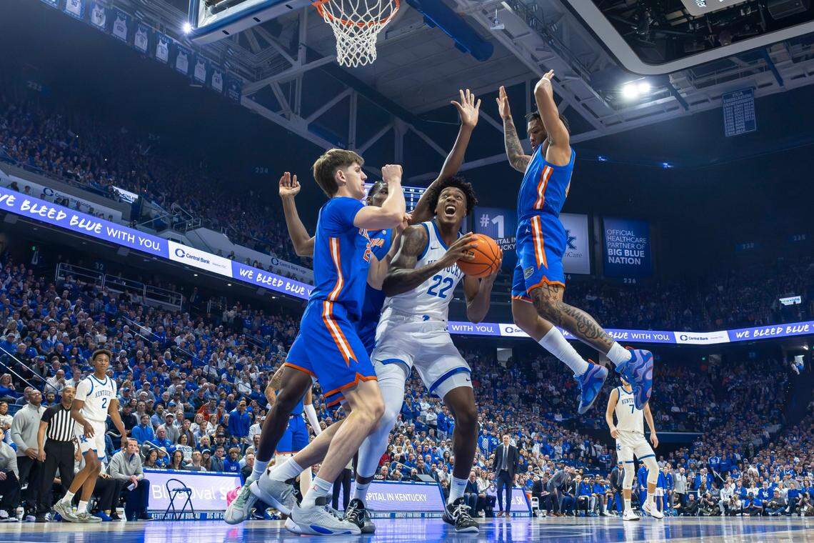 Kentucky center Amari Williams (22) shoots the ball against Florida at Rupp Arena on Saturday.