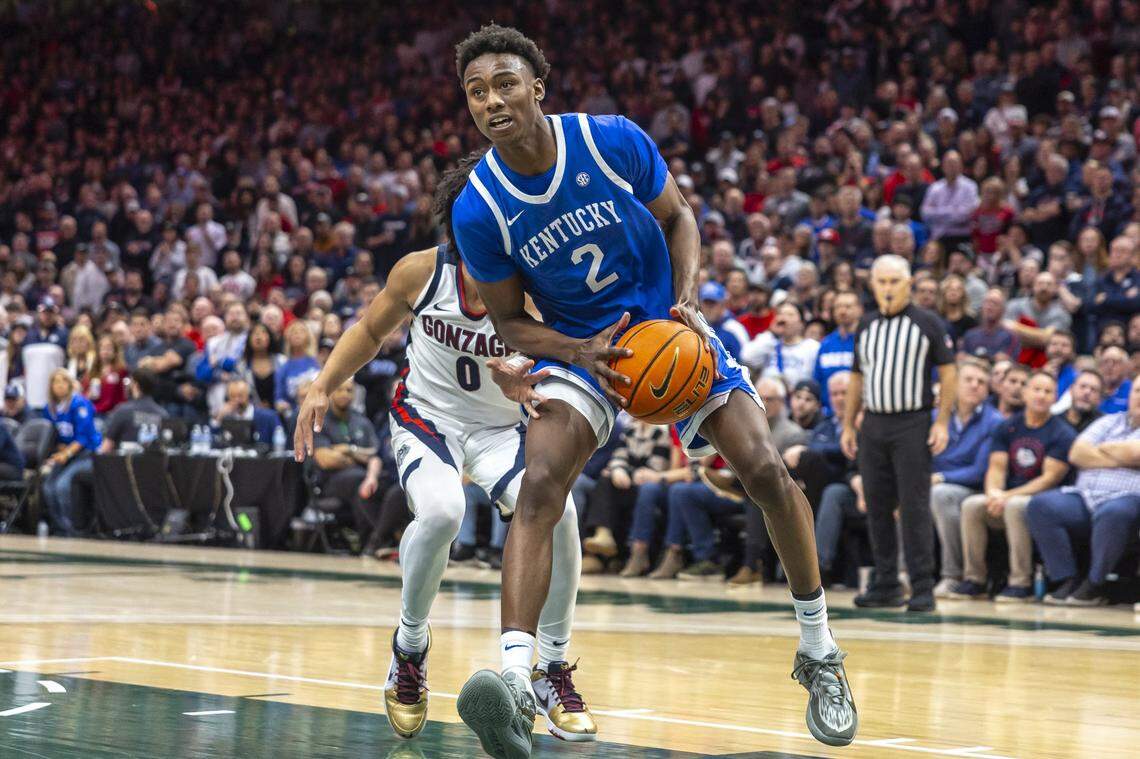 Kentucky guard Jaxson Robinson helped the Wildcats defeat No. 7-ranked Gonzaga in Seattle on Saturday night.