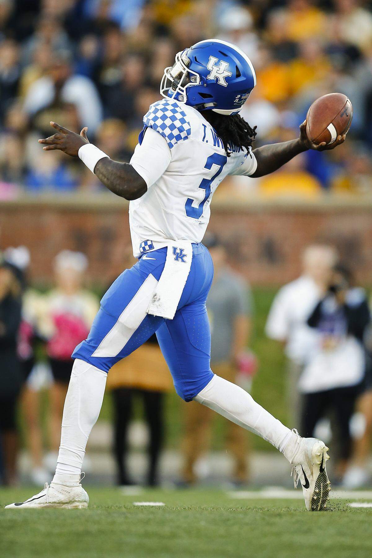 Kentucky quarterback Terry Wilson was benched for part of the second half at Missouri last Saturday but returned to lead the game-winning drive.