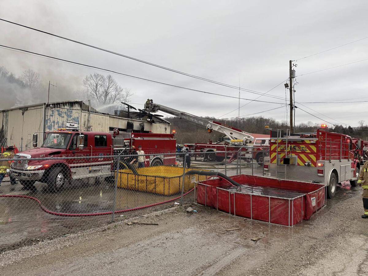 It took about 67,000 gallons of water to put out the fire at the Rockcastle County Road Department maintenance garage on Feb. 21, 2024.