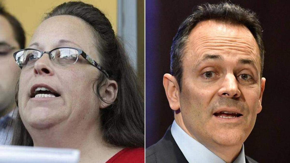 Former Rowan County Clerk Kim Davis, Gov. Matt Bevin