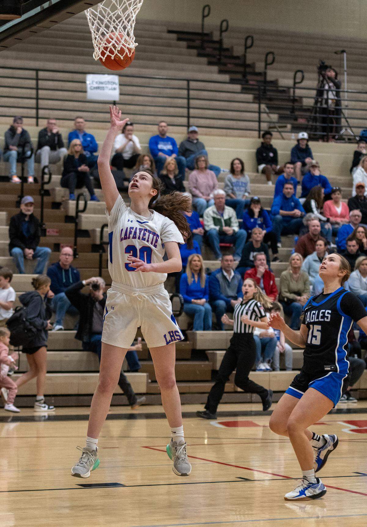 Lafayette senior Tess Nelson had six points and four rebounds in Friday night’s win.