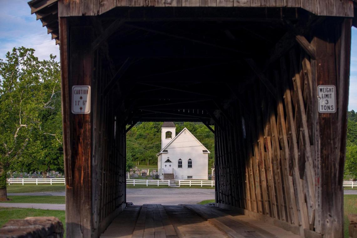 The Goddard Bridge is located in Fleming County and Crosses Sand Lick Creek. The bridge is still open to traffic.