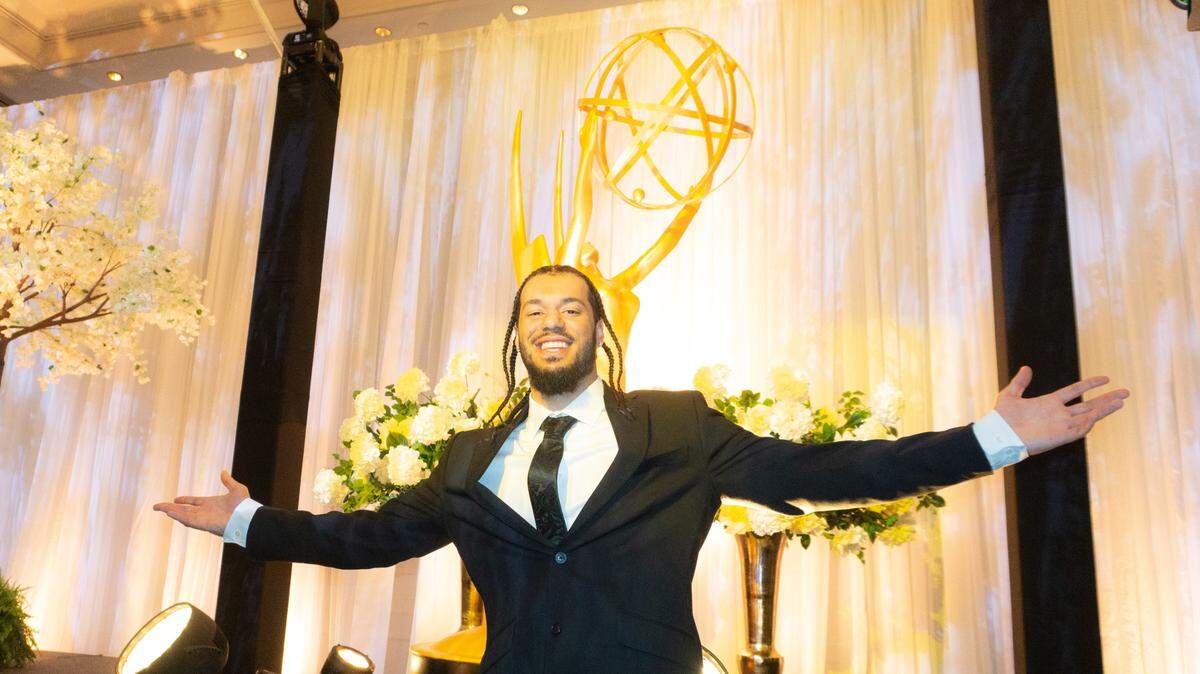 Dameon Black from Lexington, Ky. attends the Southeast Regional Emmy Awards ceremony for his video “Transfer to the Sip” in Atlanta on June 17, 2023.