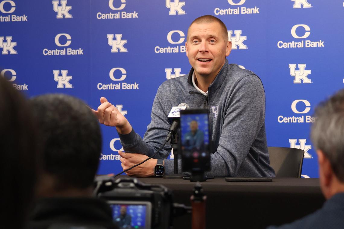 UK men’s basketball coach Mark Pope talked to reporters during the team’s annual media day Tuesday.