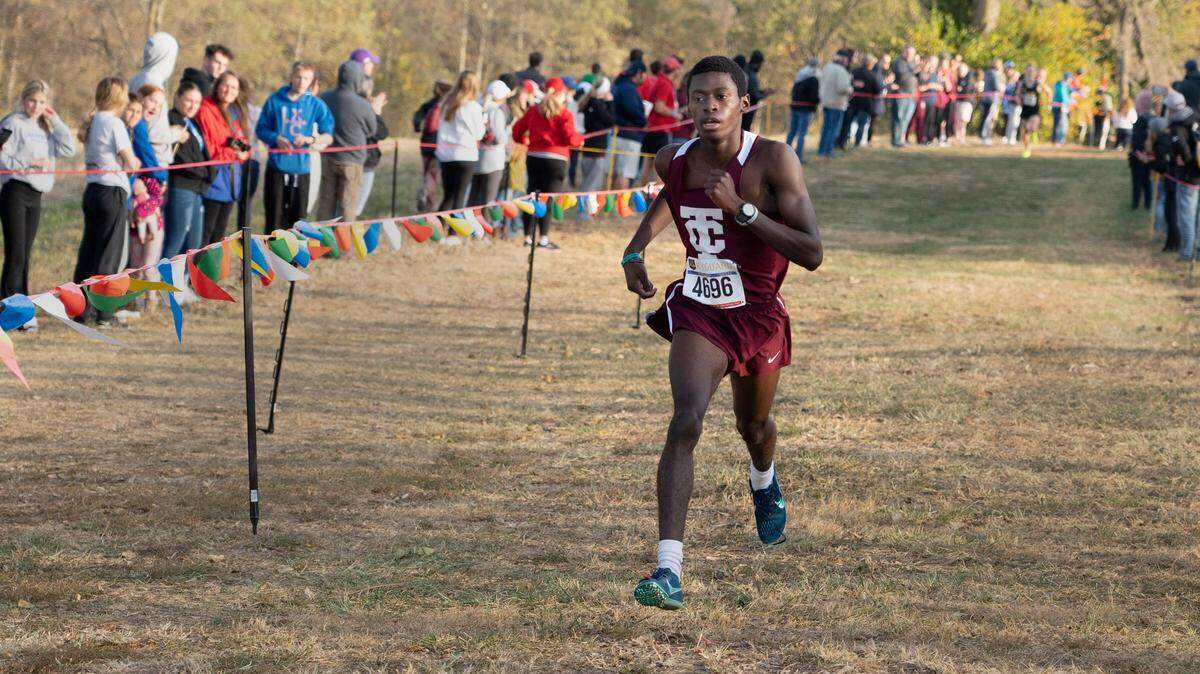 Tates Creek’s Philip Lamartiniere won the boys’ Class 3A Region 6 cross country championship at Masterson Station Park on Saturday. “I’ve been dealing with a lot of injuries and stuff, so I’m grateful to be back,” he said afterward.
