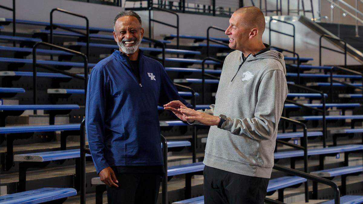 Things have gone well, so far, in the University of Kentucky basketball coaching tenures of Kenny Brooks, left, and Mark Pope.
