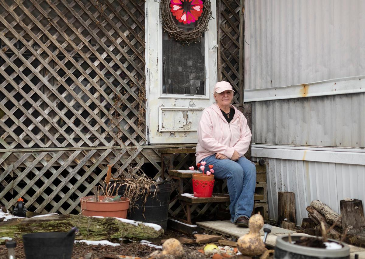 Mindy Davenport, 57, lived in North Fork Mobile Home Park for over 20 years in Morehead, Ky., Thursday, February 4, 2021.