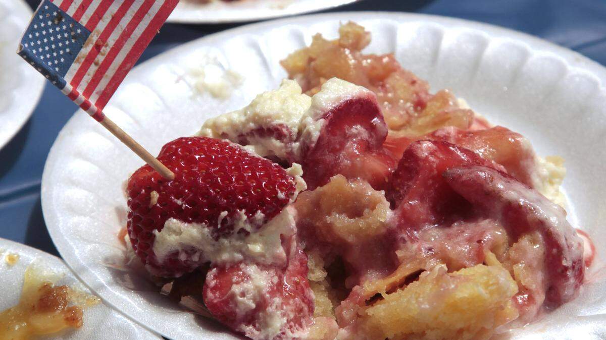 An American flag planted into a strawberry pie left no doubt about which holiday Lexington is celebrating. 