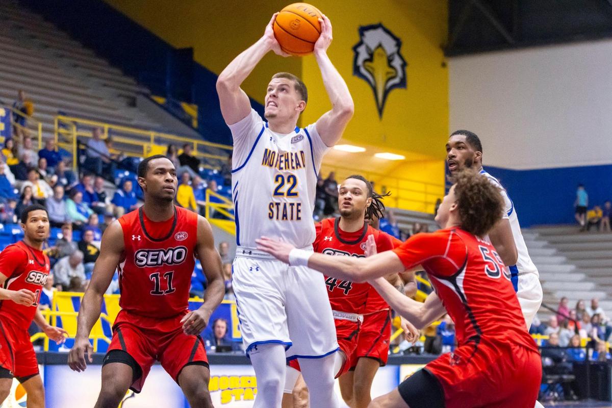 Morehead State’s Riley Minix is averaging 20.8 points and 9.8 rebounds per game entering the Eagles’ NCAA Tournament opener against Illinois.
