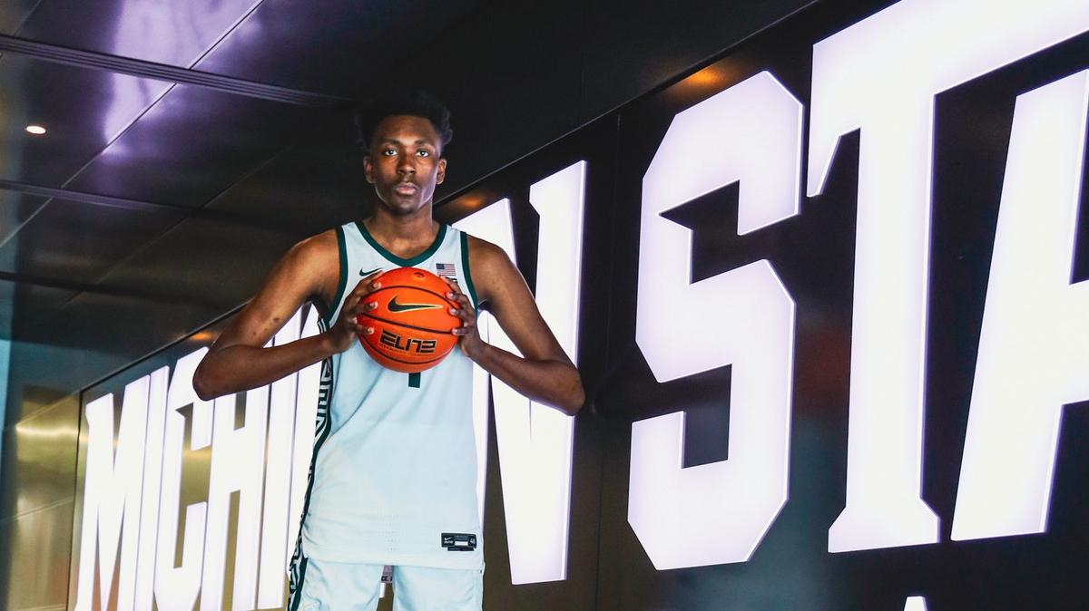 Xavier Booker tweeted a photo of himself wearing a Michigan State uniform during a visit to the school earlier this year.