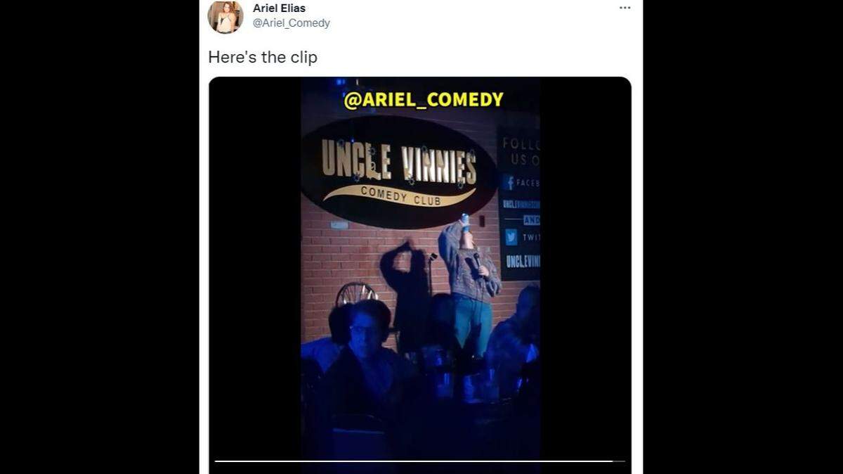 Ariel Elias, a comedian from Kentucky, responded to a heckler who threw a beer at her by drinking the beer after it smashed into the wall on-stage. A video of the incident shared to Elias’ social media has gone viral.