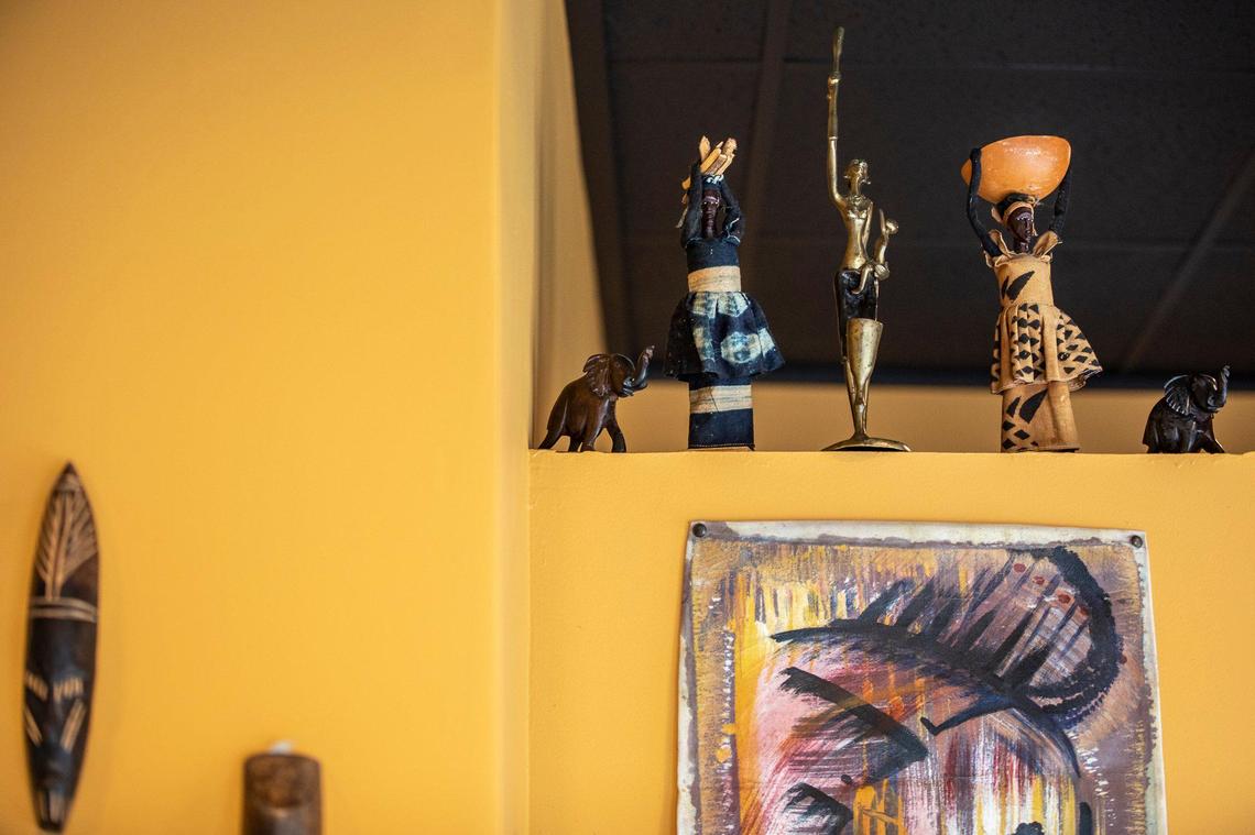 Decorations on the wall at Sav’s restaurant in its new location at 630 East Main St. Beginning Dec. 8, it will be open for lunch and dinner.