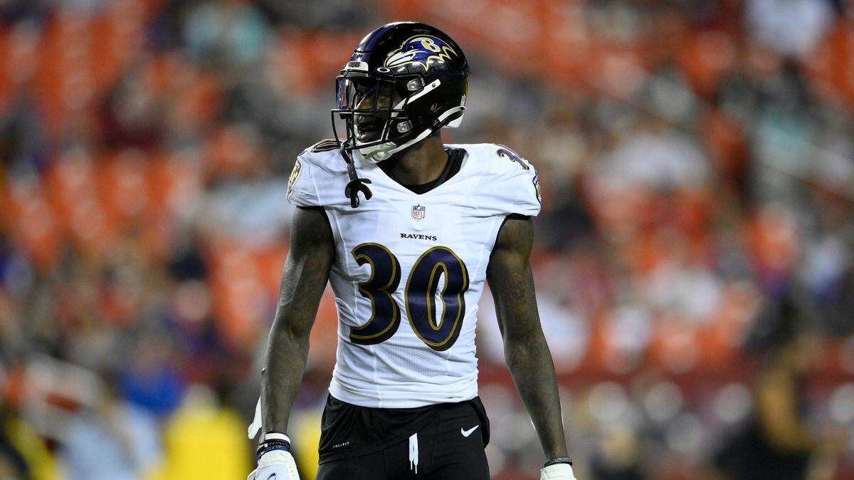 Baltimore Ravens cornerback Chris Westry (30) started 34 games for Kentucky between 2015 and 2018 before entering the NFL as an undrafted free agent.
