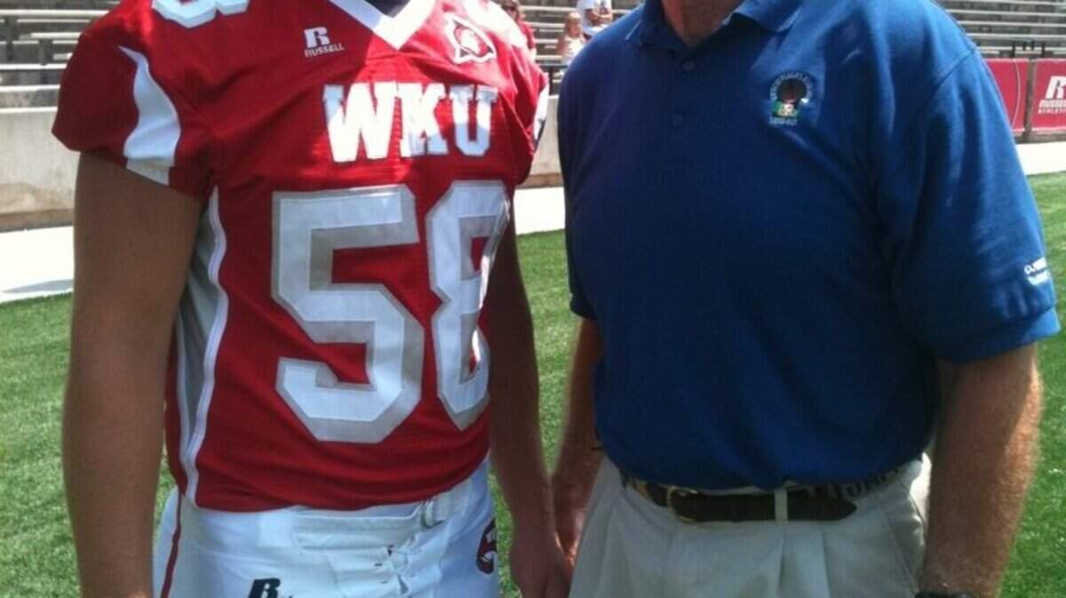 Mike Federspiel played the same position at WKU, linebacker, that his father played at Kentucky in the 1970s.
