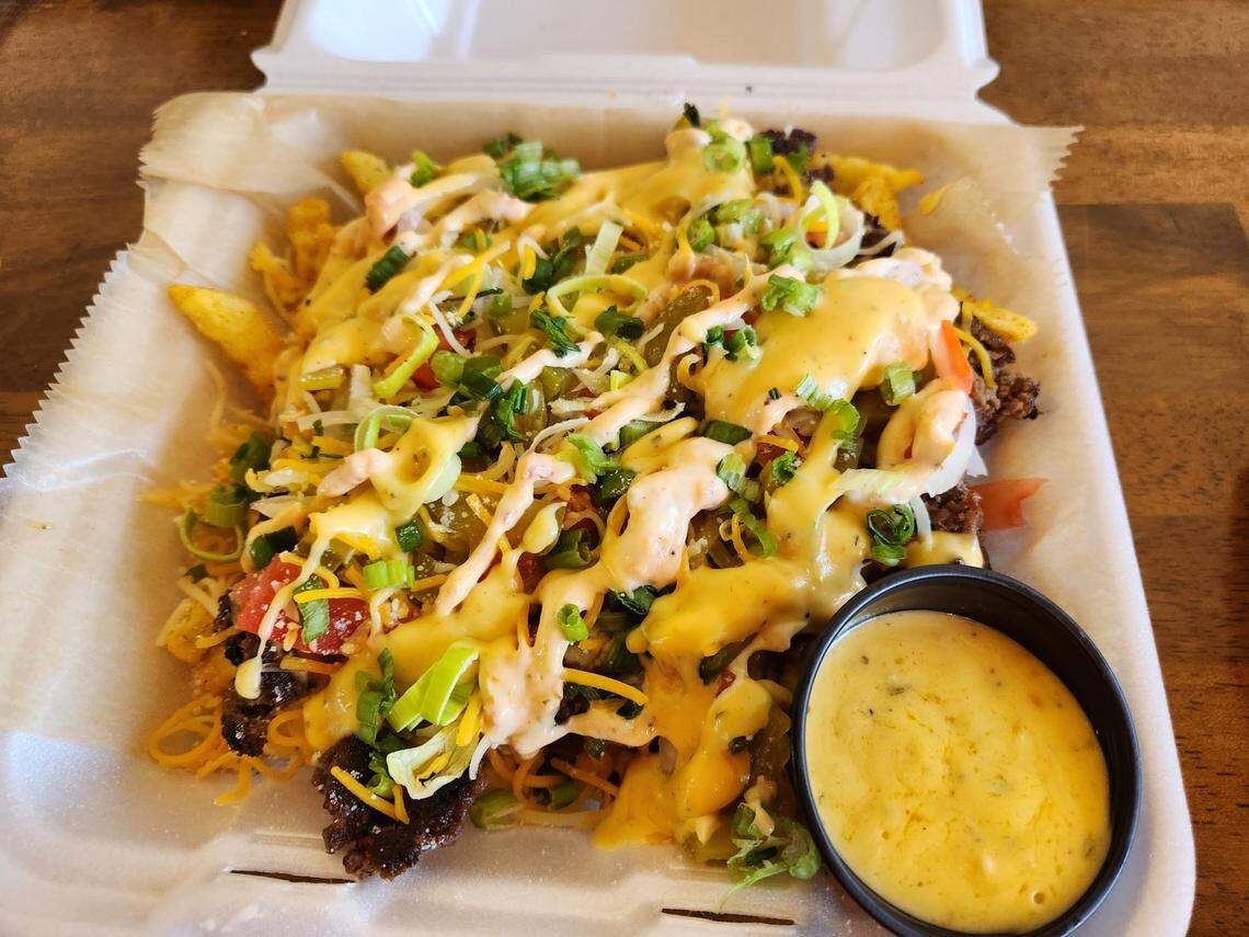 Thea’s Bass & Biddy Kitchen also sells killer Loaded Fries on the dinner menu.