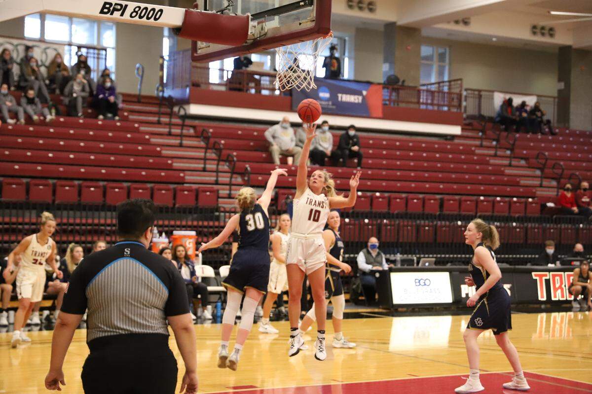 Transylvania senior Grace Shope shoots the ball during a Dec. 20 home game against John Carroll. Transy is off to a 10-0 start this season and is considered among the best NCAA Division III women’s basketball teams in the country.