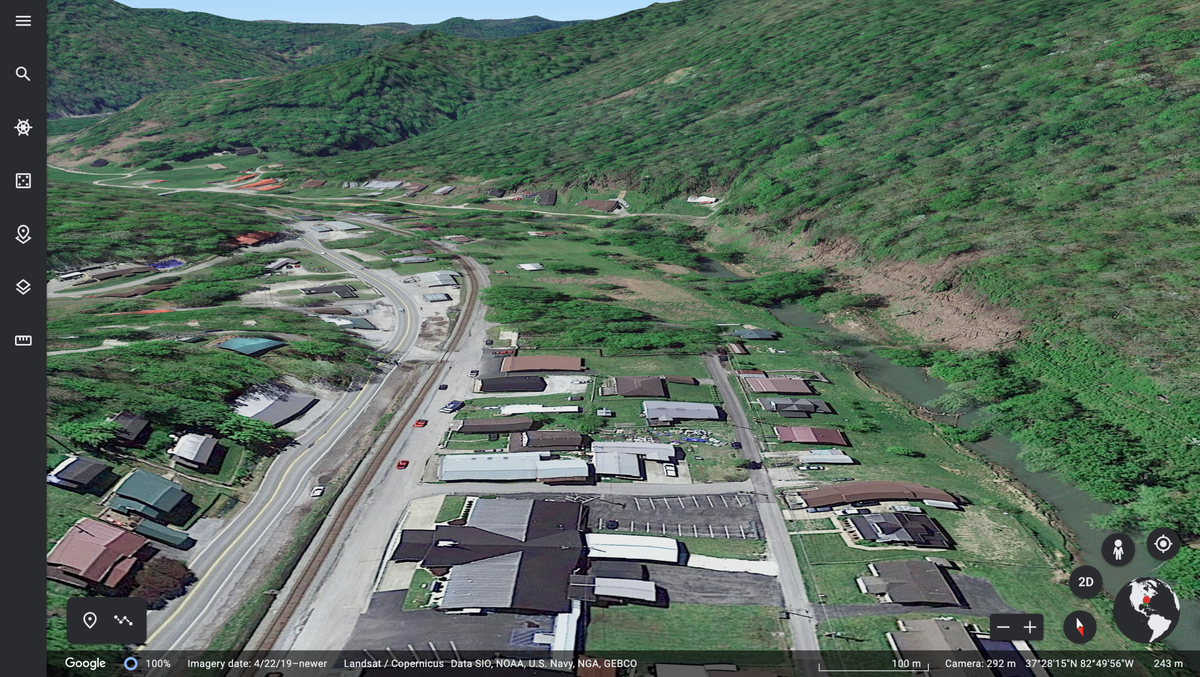 The same location shown above, taken from a Google Earth screenshot.