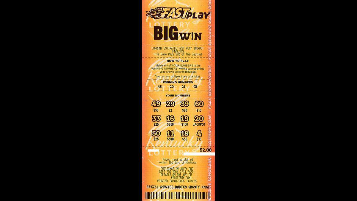 The man’s winning Kentucky Fast Play ticket, worth more than $98,000.