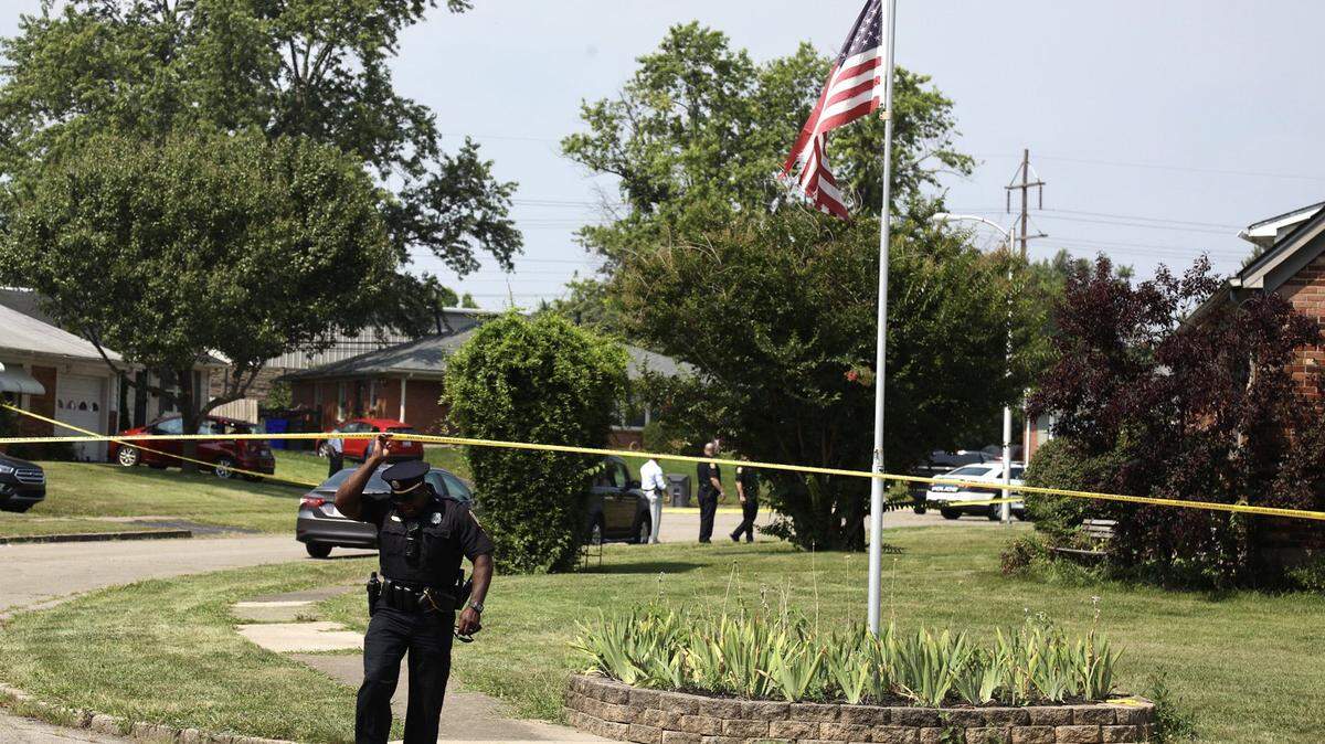 Many police cars responded to Thirlstane Court where an officer-involved shooting occurred Wednesday, July 28, 2021.