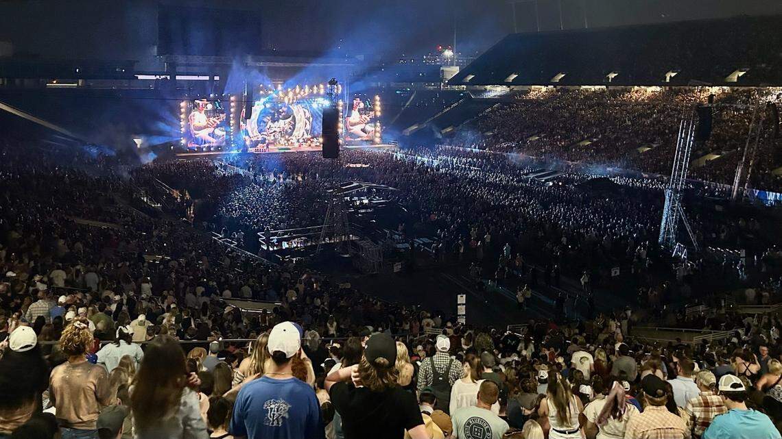 A crowd of tens of thousands filled Kroger Field, the University of Kentucky football stadium in Lexington, on Saturday April 20, 2025, for Tyler Childers, Wynonna Judd and S.G. Goodman.