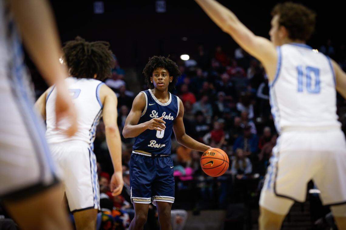 Sophomore Guard Brandon McCoy of St. John Bosco (California) during the 39th annual Tournament of Champions against Edmond North (Oklahoma) at Great Southern Bank Arena on Friday, Jan. 12, 2024.