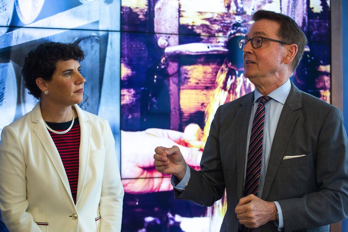 Sixth District Democratic congressional nominee, Amy McGrath, joined Lexington Mayor Jim Gray for a tour of the Old Fayette County Courthouse and spoke to members of the media on Friday.