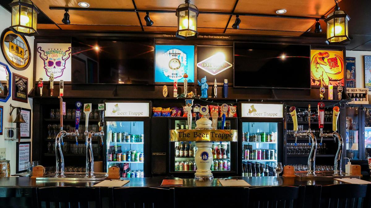 The Beer Trappe has 14 craft beers on tap. If you are unsure of what you might want, they have offer samples on most beers for $1 for a 2 oz. taste.