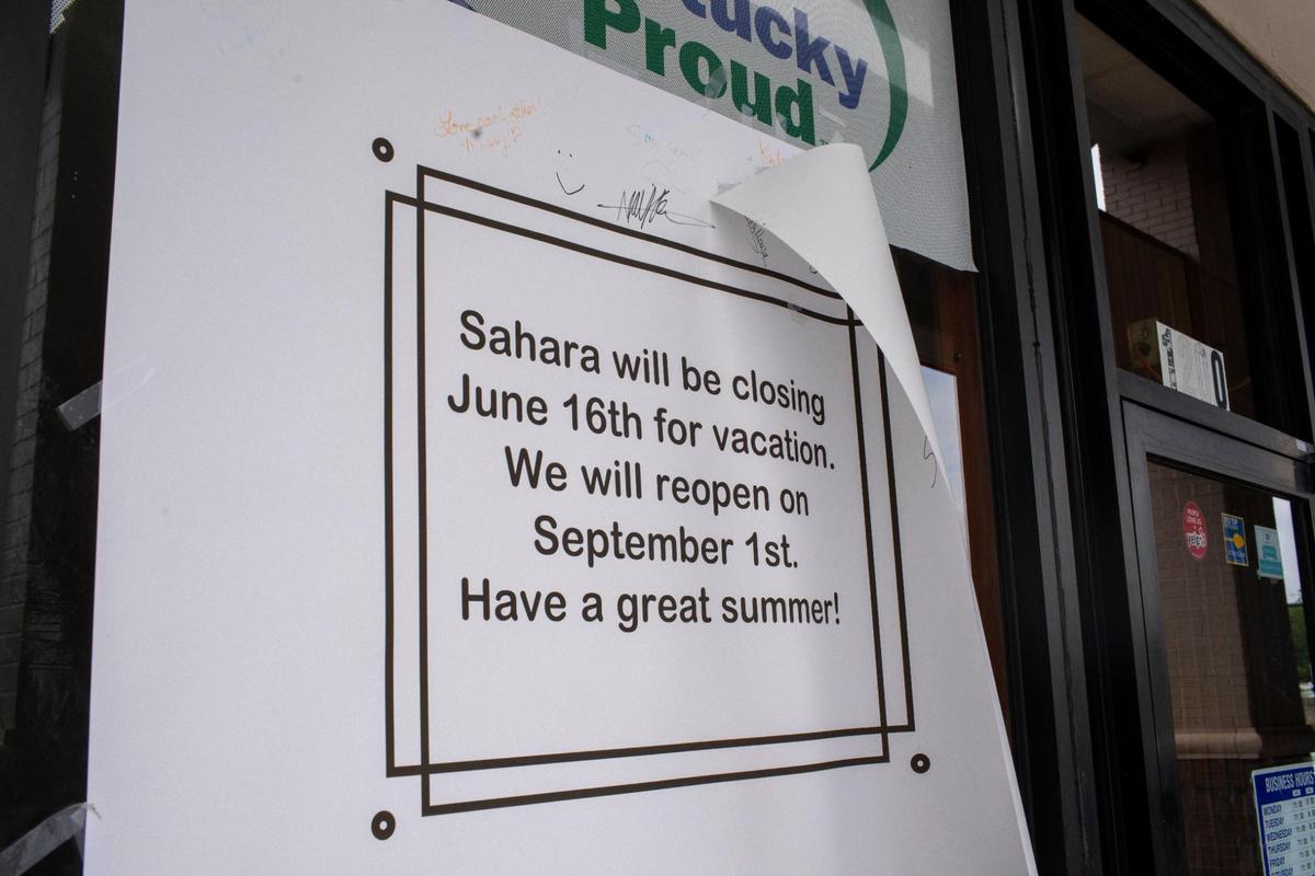 Sahara Mediterranean Cuisine typically closes in the summer.