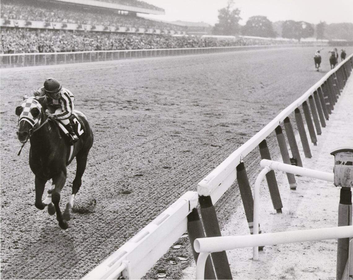 The Secretariat Festival celebrates the iconic 1973 Triple Crown  winner, shown here winning the final leg of the feat at the Belmont Stakes.