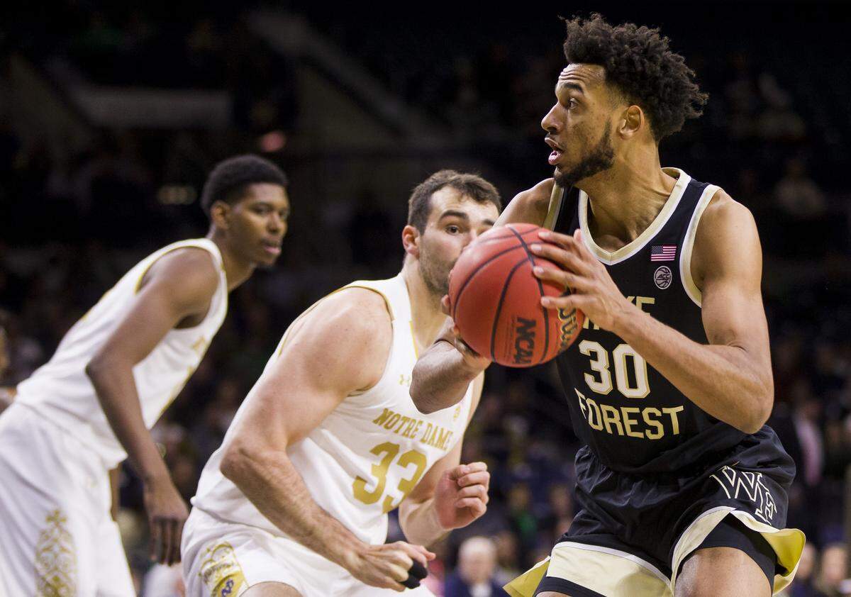 Wake Forest center Olivier Sarr averaged 13.7 points, 9.0 rebounds and 1.2 blocked shots per game during the 2019-20 season.