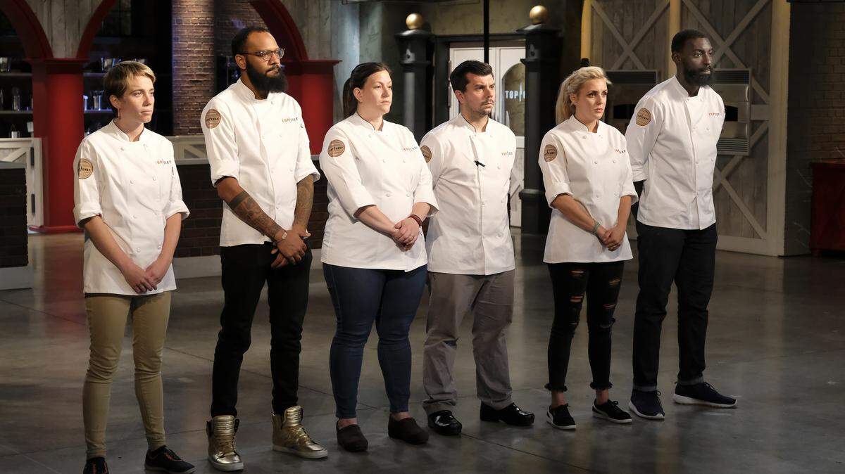 The final six at “Top Chef” Kentucky: Adrienne Wright, Justin Sutherland, Sara Bradley, Eddie Konrad, Kelsey Barnard and Eric Adjepong cooked their hearts out at the Muhammad Ali Center in Louisville.