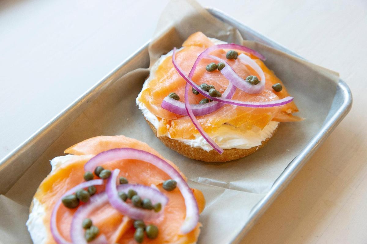 A traditional lox bagel from Native Bagel.