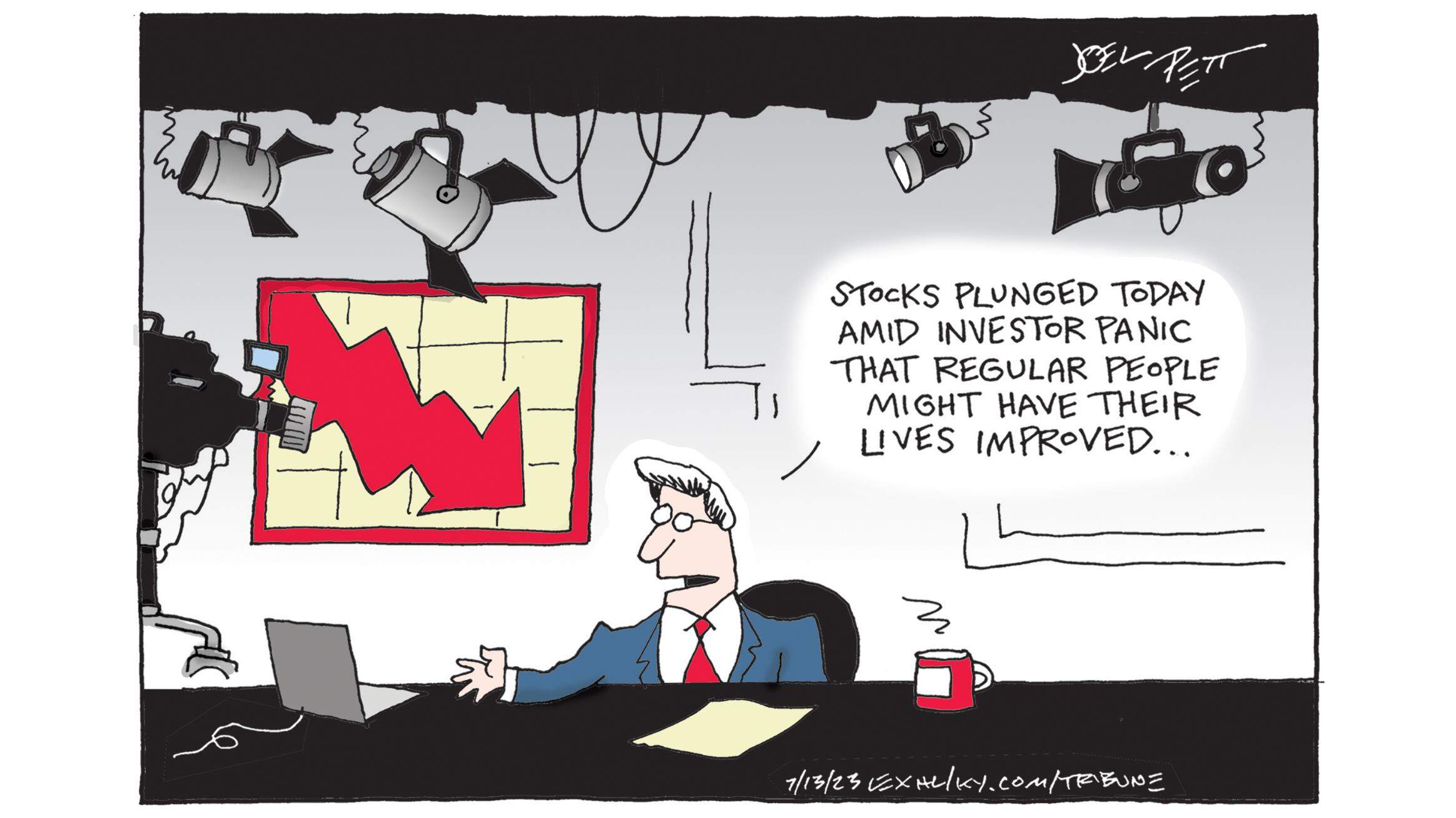 Joel Pett: Wall Street v. Main Street
