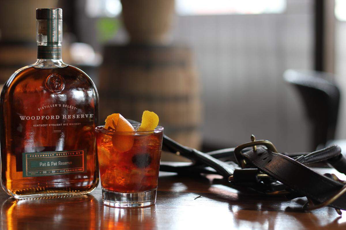 The Woodford Old Fashioned at Carson’s Food & Drink, made with Carson’s Private Barrel Woodford Reserve Rye Whiskey, the Bitter Truth Aromatic and Orange Bitters, simple syrup and a Luxardo Cherry, with a lemon and orange twist.