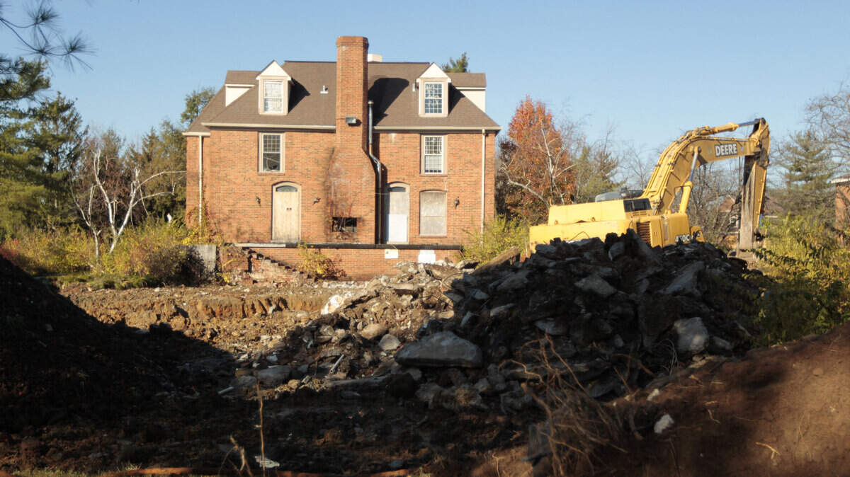 The rehab and partial demolition of the former Pennington Place apartment complex on Richmond Road at New Circle Road continued on Tuesday.  