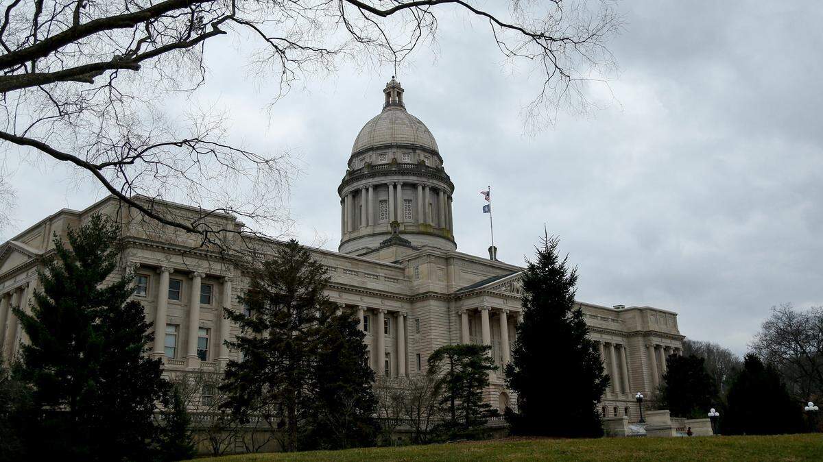 A general view of the outside of the Kentucky State Capitol during the General Assembly in Frankfort, Ky., on Tuesday, January 23, 2018.