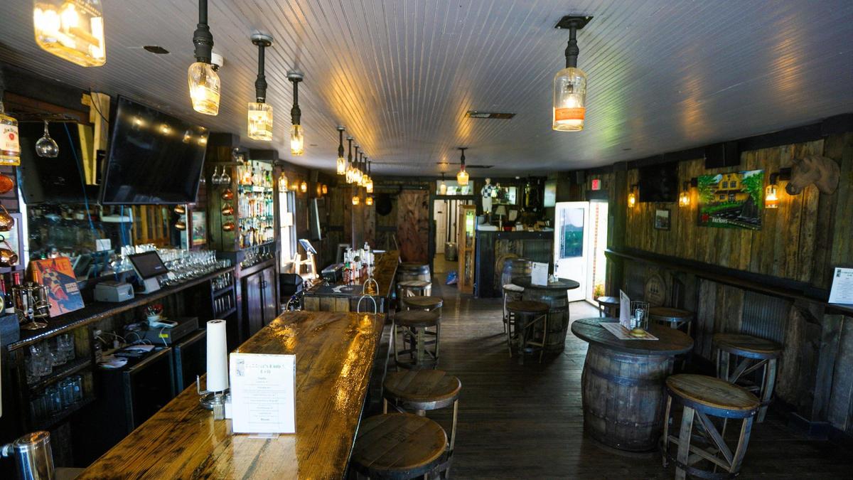 The tables and chairs at Golden’s Pub & Deli in Georgetown are made from discarded Wild Turkey bourbon barrels and the drink selection is top shelf.