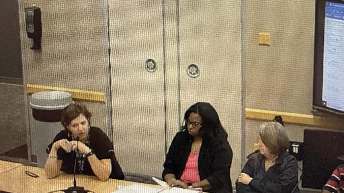 Fayette school board member Amanda Ferguson, far left, at the June 4, 2023 Fayette County Public Schools’ Equity Council