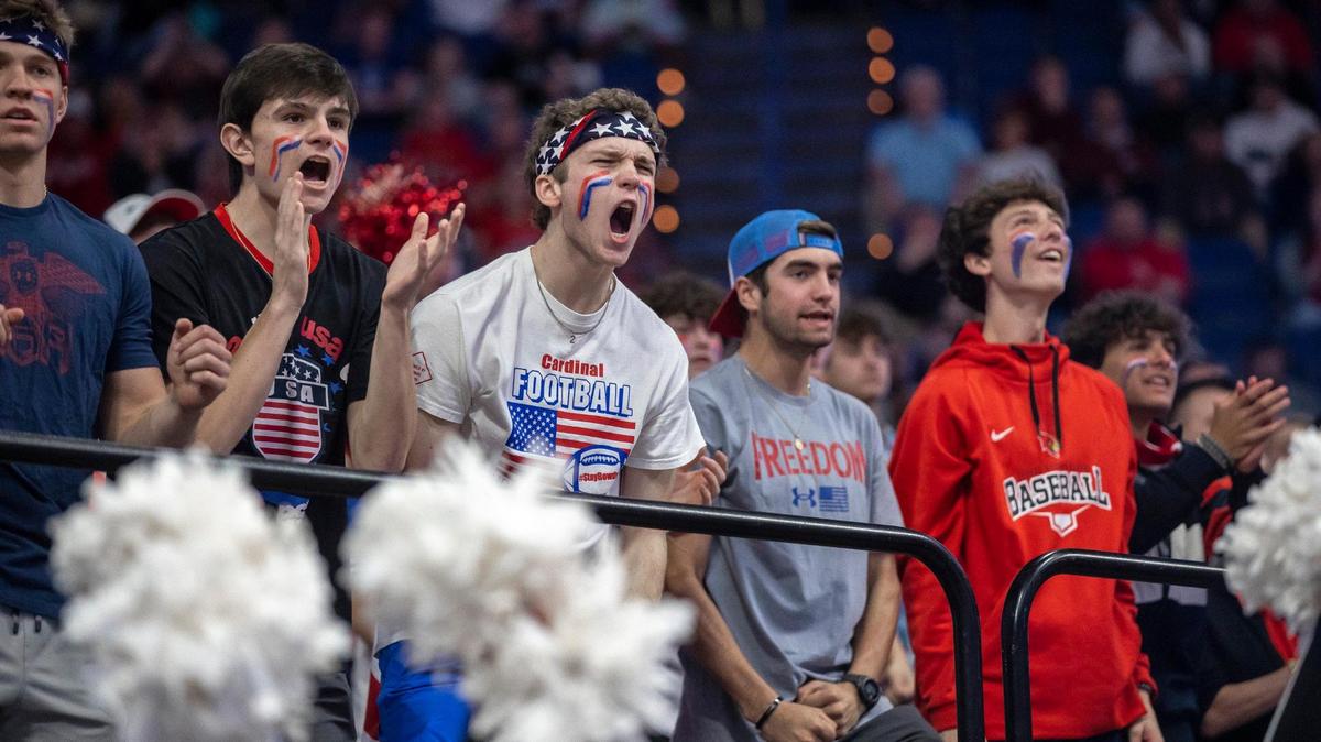 Clark County fans cheer during the Boys’ Sweet 16 quarterfinals at Rupp Arena on Friday.