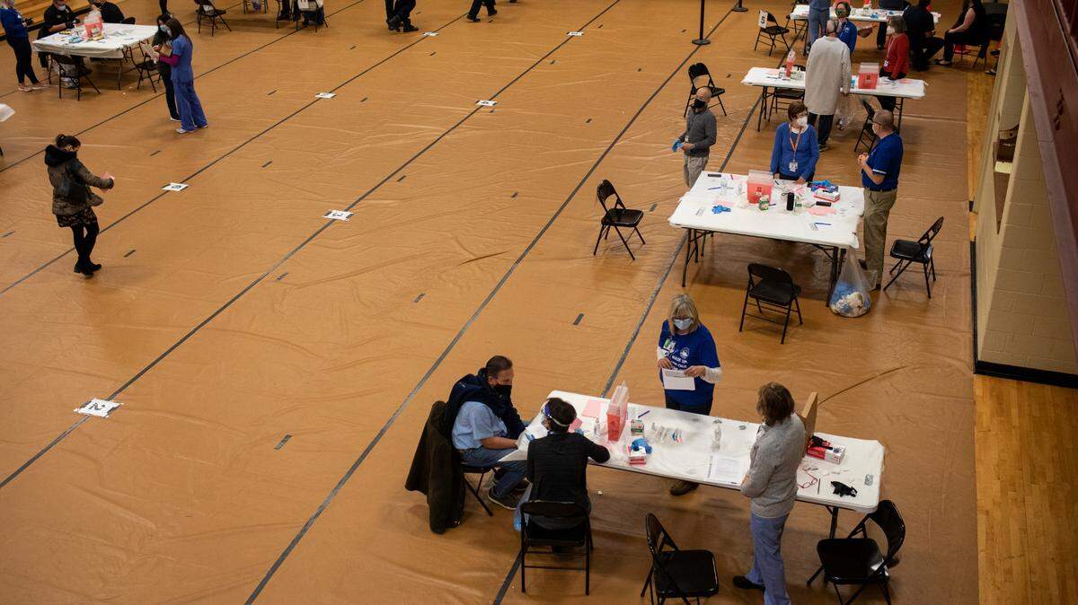 Up to 1,800 people were given the COVID-19 vaccine during a clinic at Consolidated Baptist Church in Lexington, Ky., Wednesday, Jan 6, 2021.