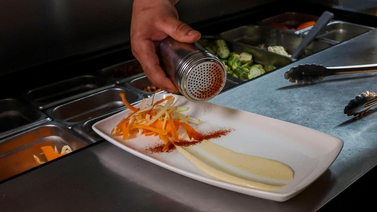 The Jumbo Lump Crab Cake appetizer at Tony’s of Lexington in downtown Lexington, Ky is is served with hot smoked paprika, mustard aioli and garnished with shaved carrots and fennel. The mustard sauce is made in-house daily.